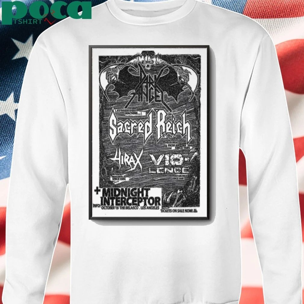 Sacred Reich Oct 16 2025 The Belasco in Los Angeles CA Poster shirt