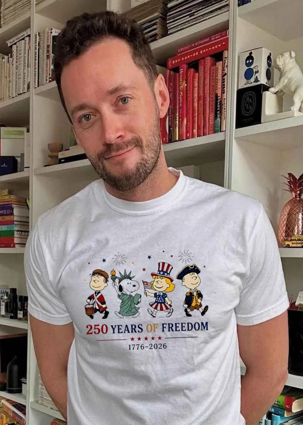 Peanuts 250 Years of Freedom 1776 2026 Characters Patriotic T-Shirt