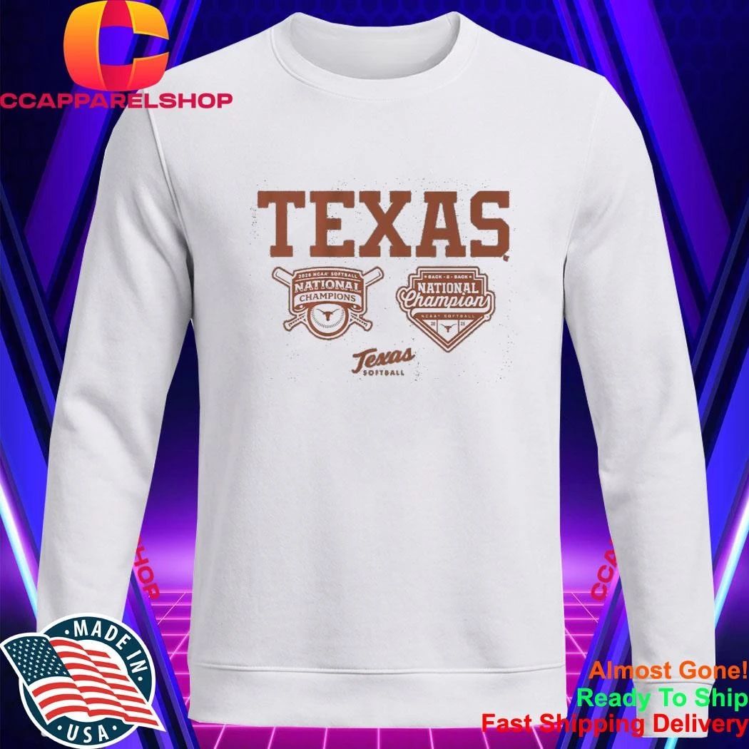 Texas Longhorns Softball Back-to-Back Champions Logos Shirt
