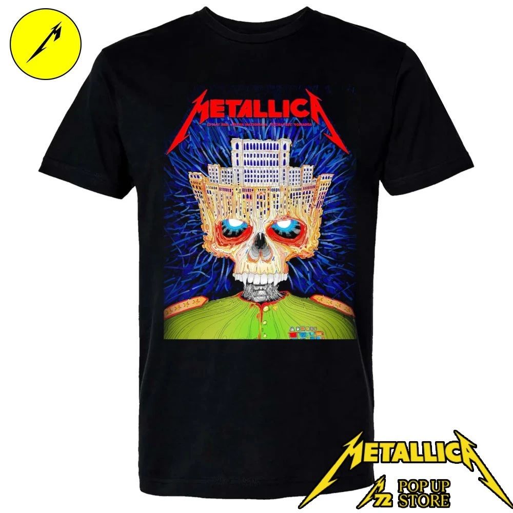 Metallica M72 Bucharest Limited Edition Poster Art By Matei Apostolescu At Arena Nationala In Bucharest RO On May 13 2026 Skull Palace Shirt