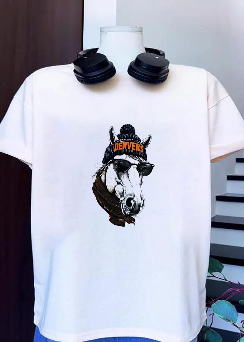 Denvers – Cool Horse Wearing Sunglasses and Scarf – Denvers T-Shirt