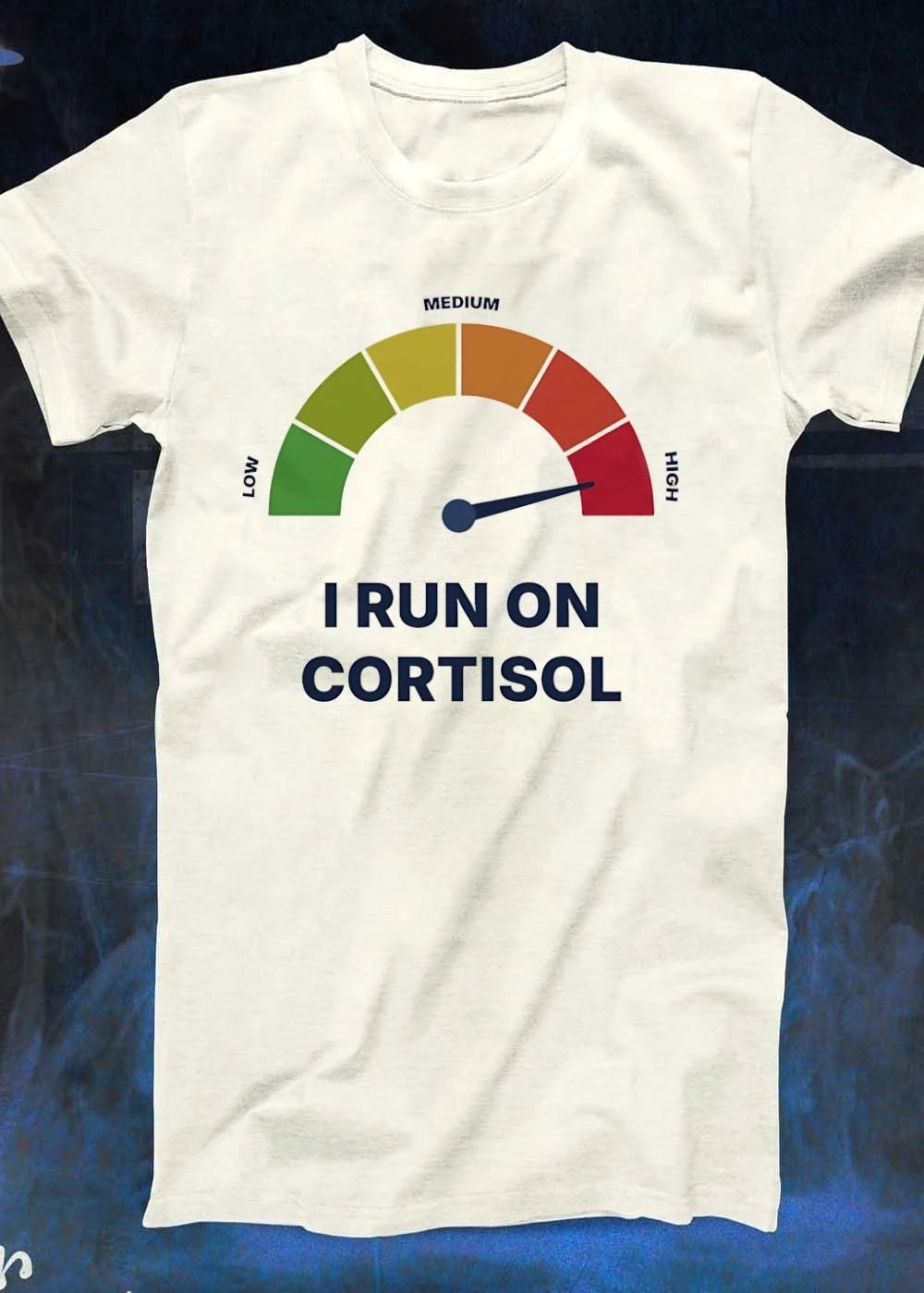 Cortisol Stress Meter Running on Cortisol shirt