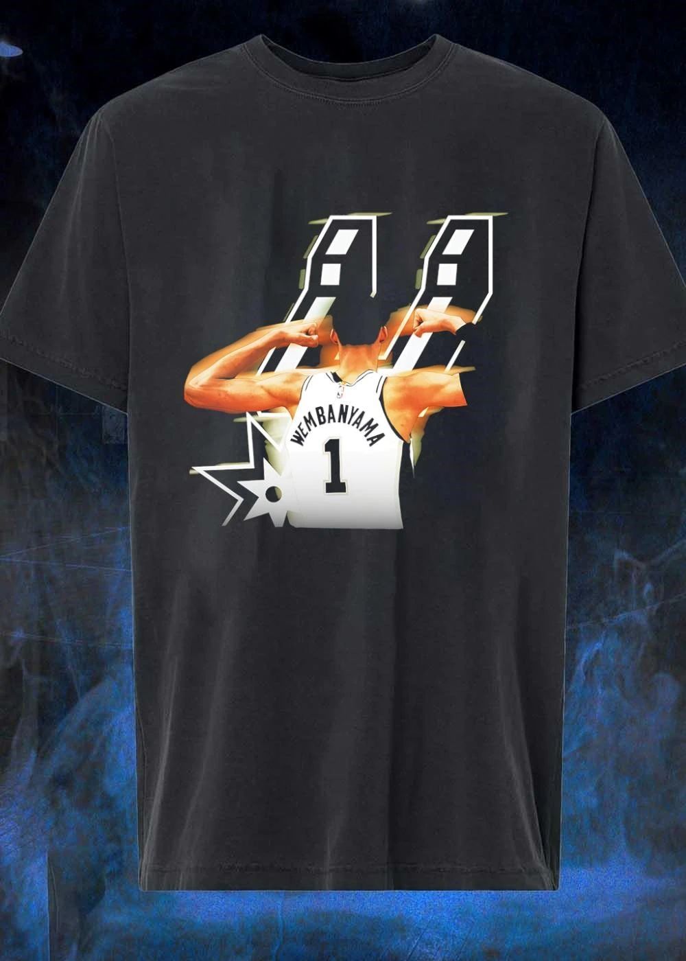 Wembanyama Flexing Back View Wembanyama 1 NBA San Antonio Spurs T-Shirt