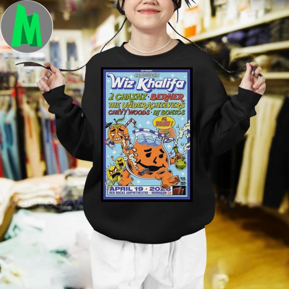 Wiz Khalifa Red Rocks Amphitheatre Concert April 19 2026 Poster Shirt