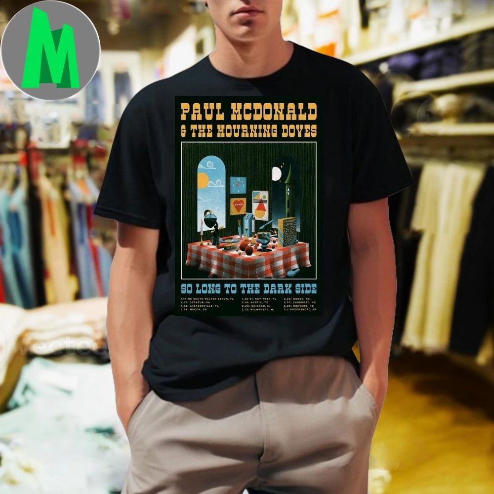 Original Poster Paul Mcdonald & The Mourning Doves Tour Jan + Feb 2026 Poster T-Shirt