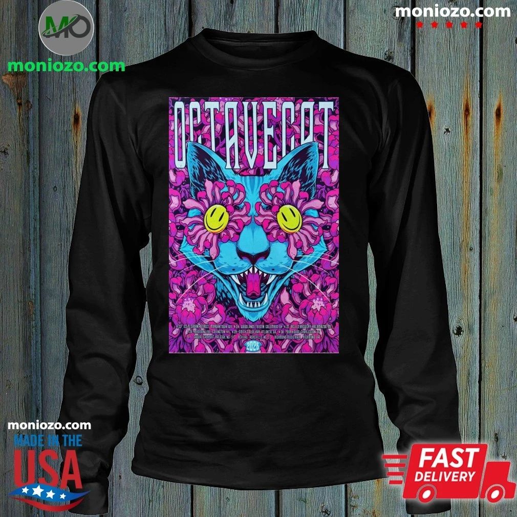 Octave Cat Psychedelic Spring 2026 Tour Poster T-Shirt