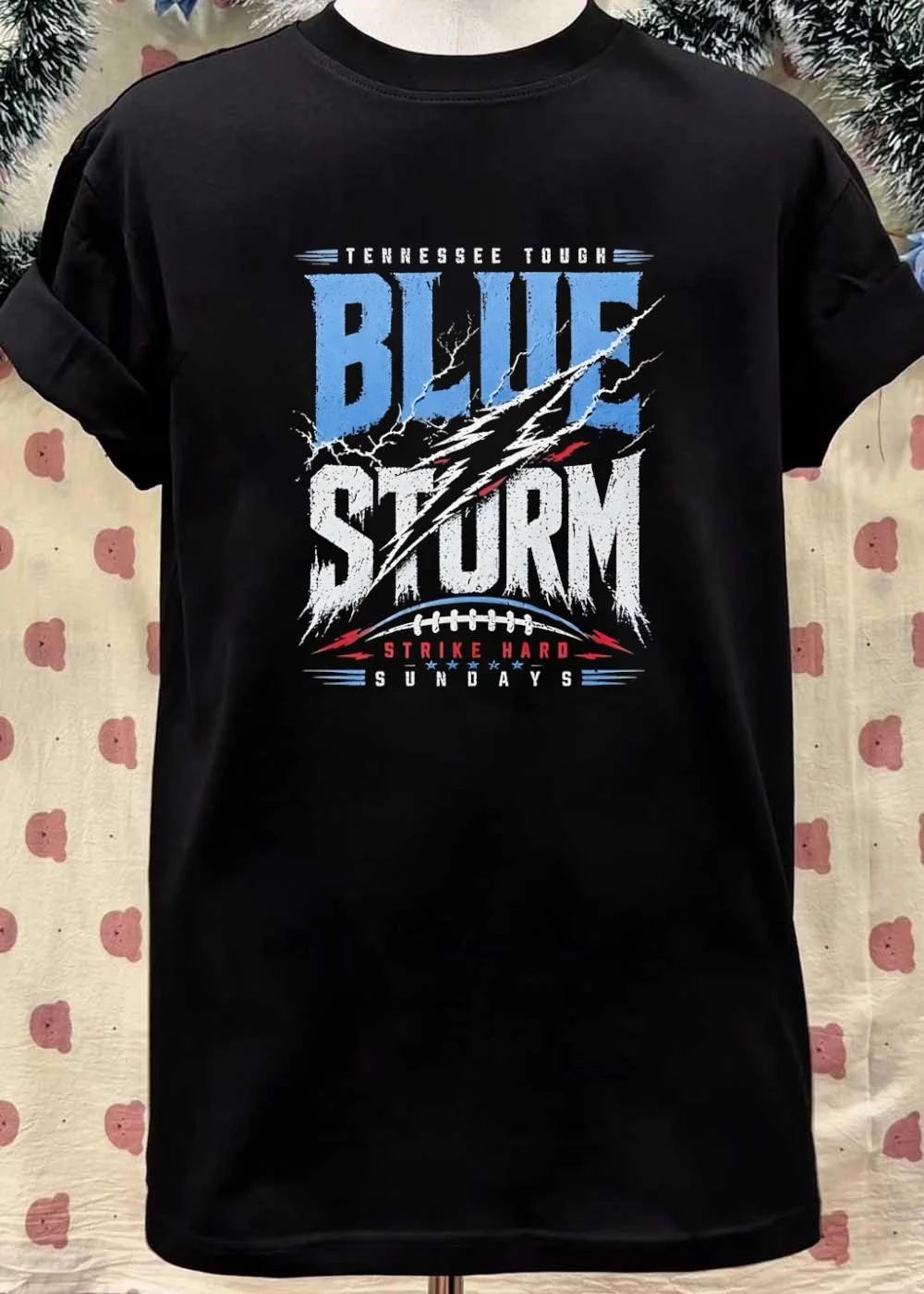 Tennessee Tough Blue Storm Strike Hard Sundays Football T-Shirt