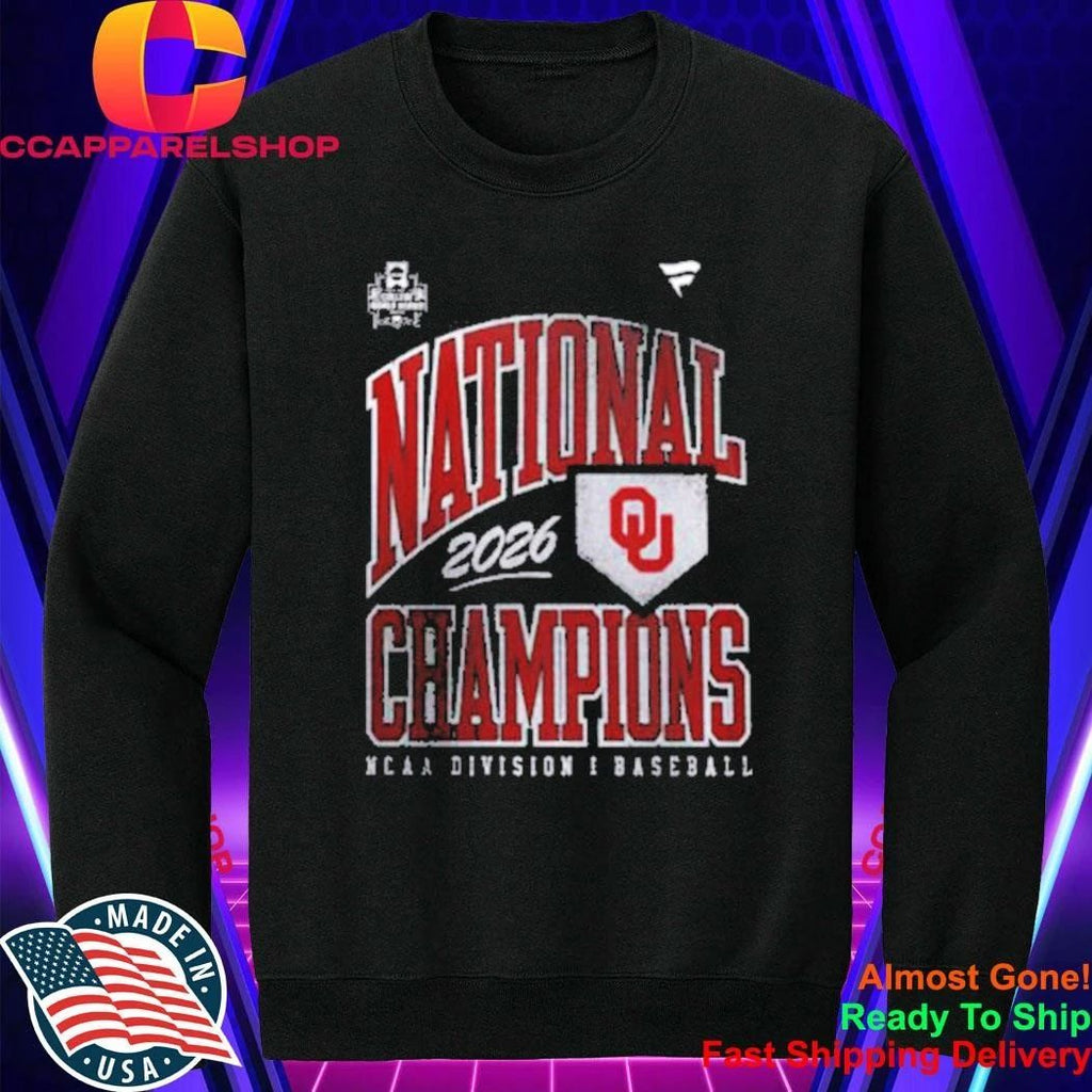 Oklahoma Sooners 2026 National Champions Tipping Point NCAA Division I Baseball Men’s World Series Shirt