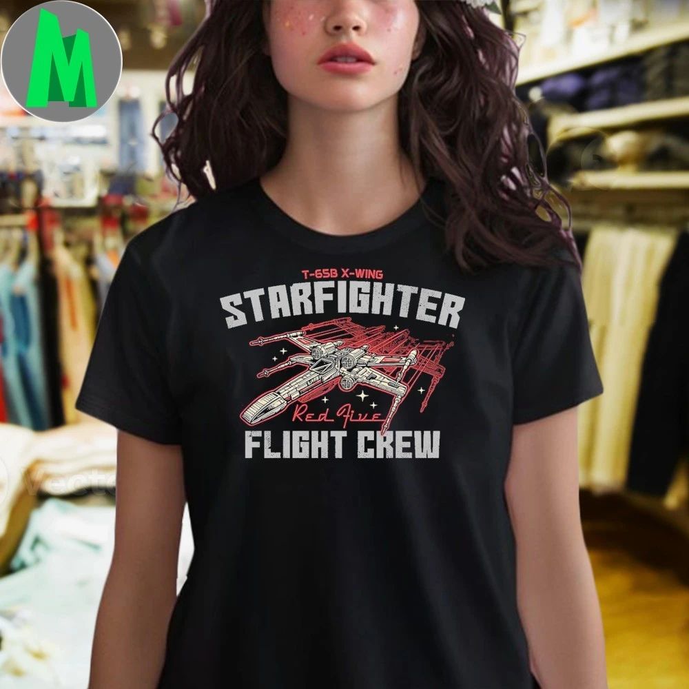 Original T-65B X-Wing Starfighter Red Five Flight Crew T-Shirt