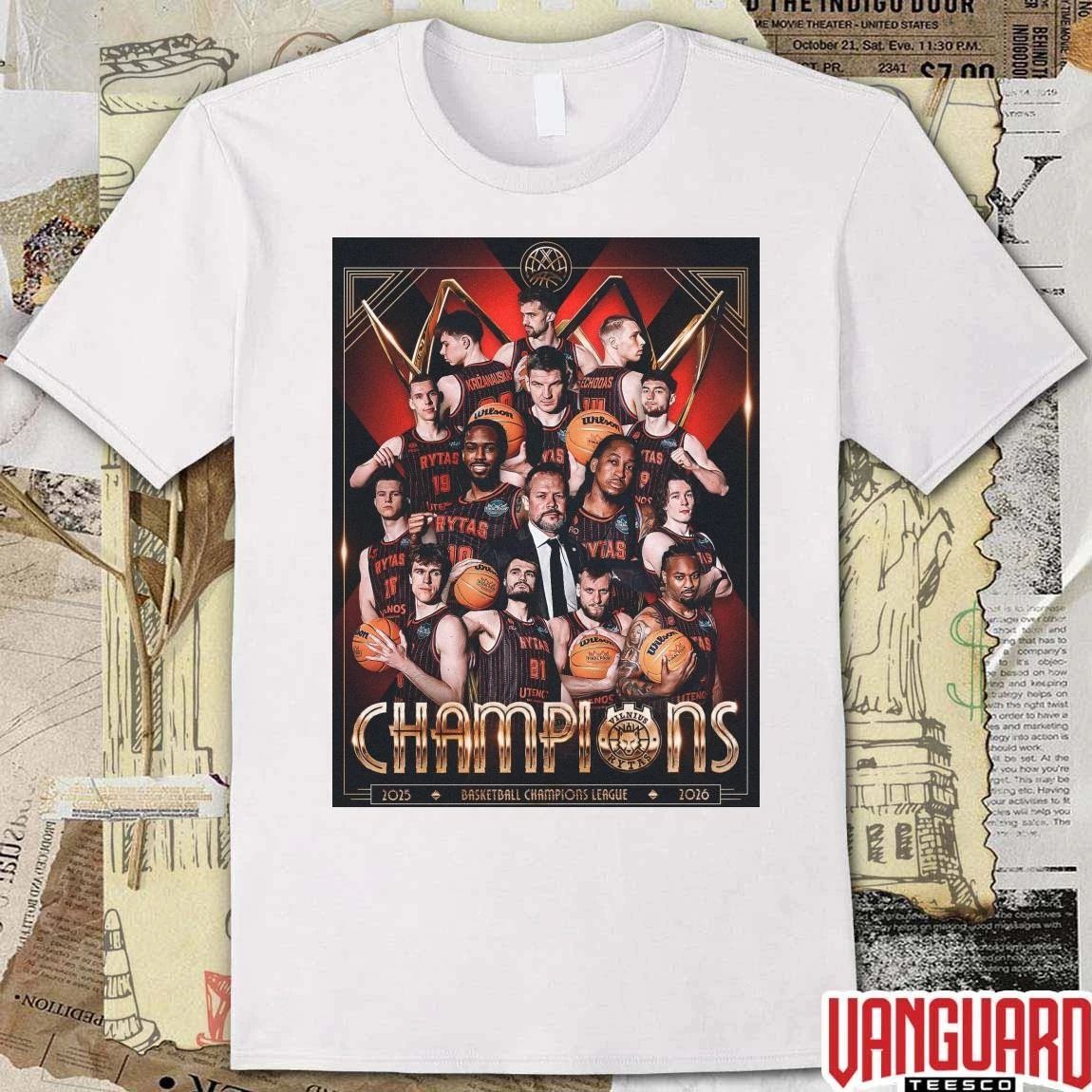 Rytas Vilnius 2026 Basketball Champions League Poster t-shirt
