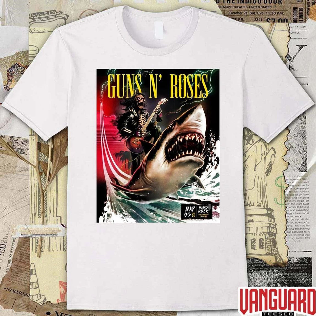 Guns N Roses Shark Attack Hard Rock Hollywood Florida May 05 2026 Poster t-shirt