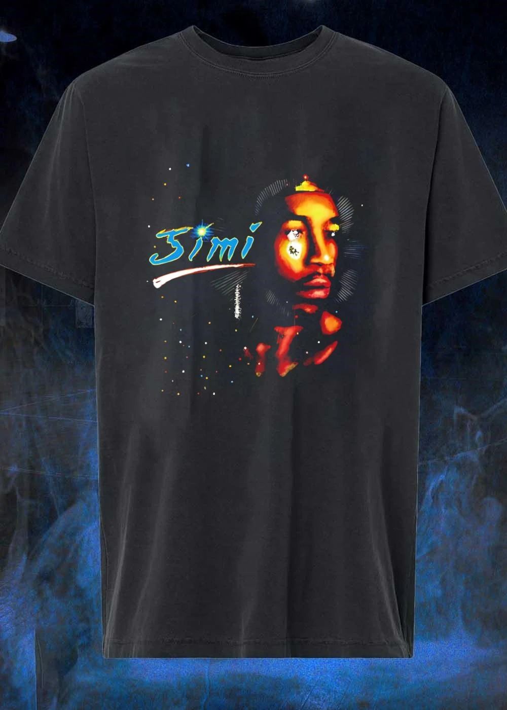 Jimi Hendrix Cosmic Stardust Graphic Portrait T-Shirt