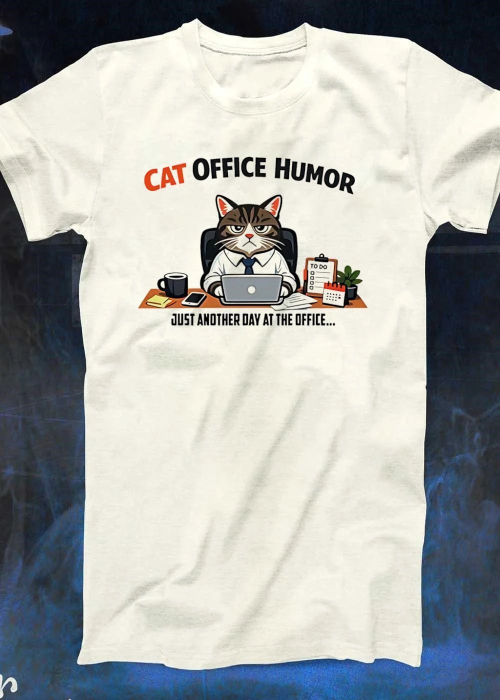 Cat Office Humor Just Another Day At The Office Laptop Desk shirt