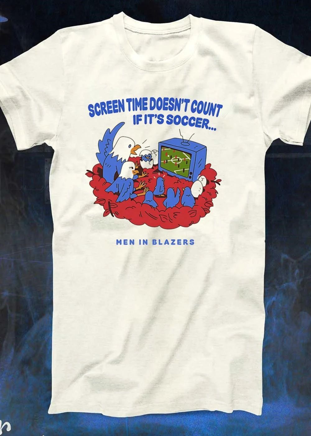 Men in Blazers Eagle Family Watching Soccer Screen Time Does Not Count T-Shirt