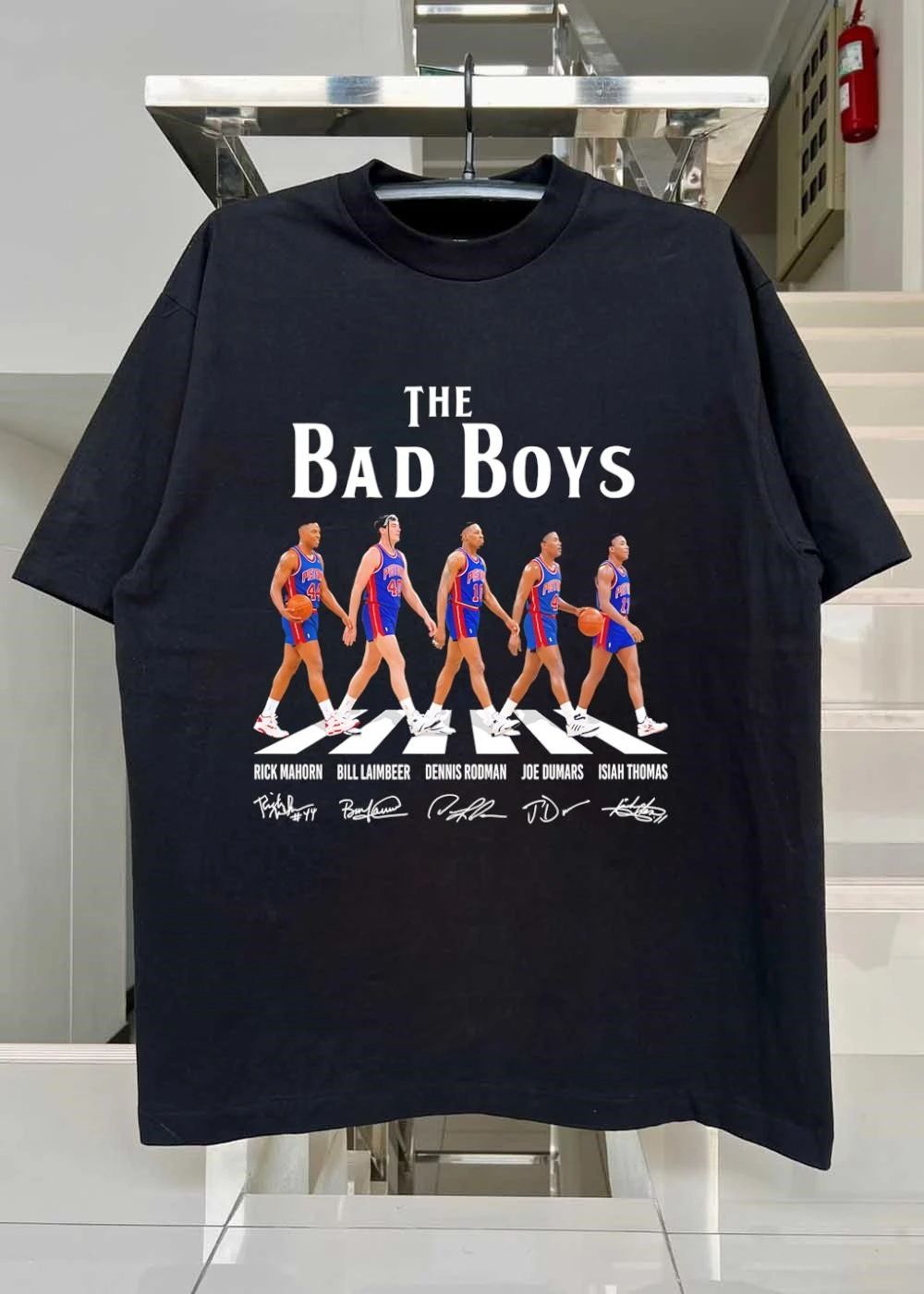 Rick Mahorn Bill Laimbeer Dennis Rodman Joe Dumars Isiah Thomas The Bad Boys Detroit Pistons T-Shirt