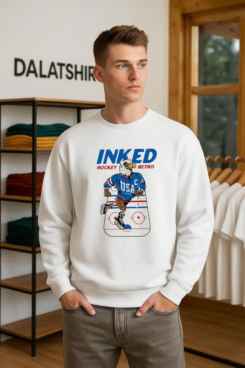 Inked Hockey Retro mascot shirt