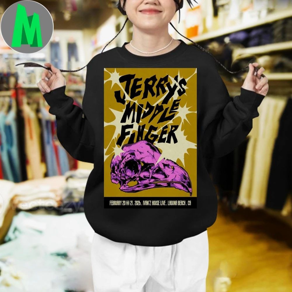 Laguna Beach Jerry’s Middle Finger Feb 21 2026 Poster Shirt