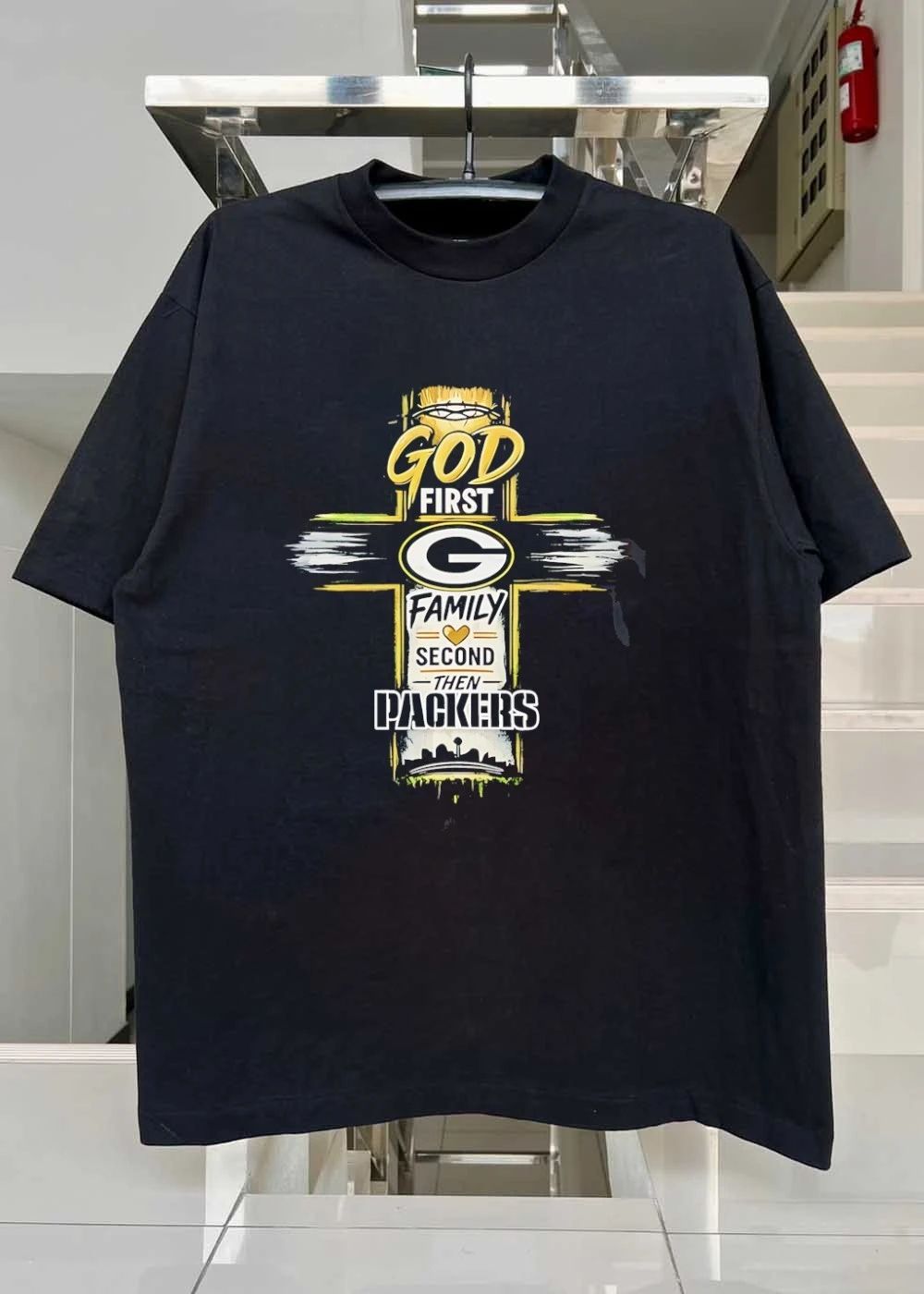 Packers Fan Gear God First Family Second Then Packers T-Shirt