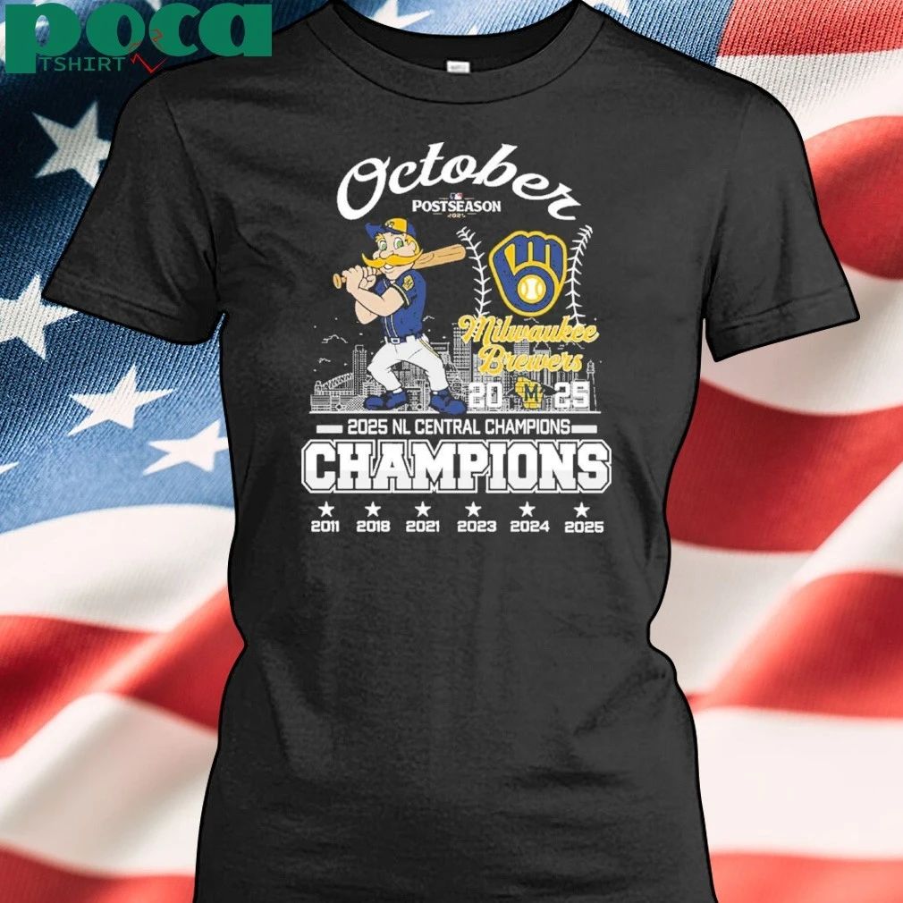 Milwaukee Brewers 2025 Nl Central Champions October Shirt