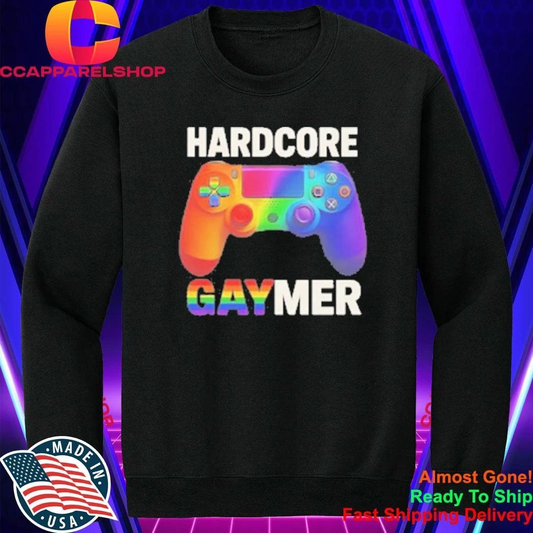 Hardcore Gaymer Rainbow LGBTQ Gamer Shirt
