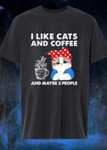I Like Cats And Coffee And Maybe 3 People Bandana Kitten shirt