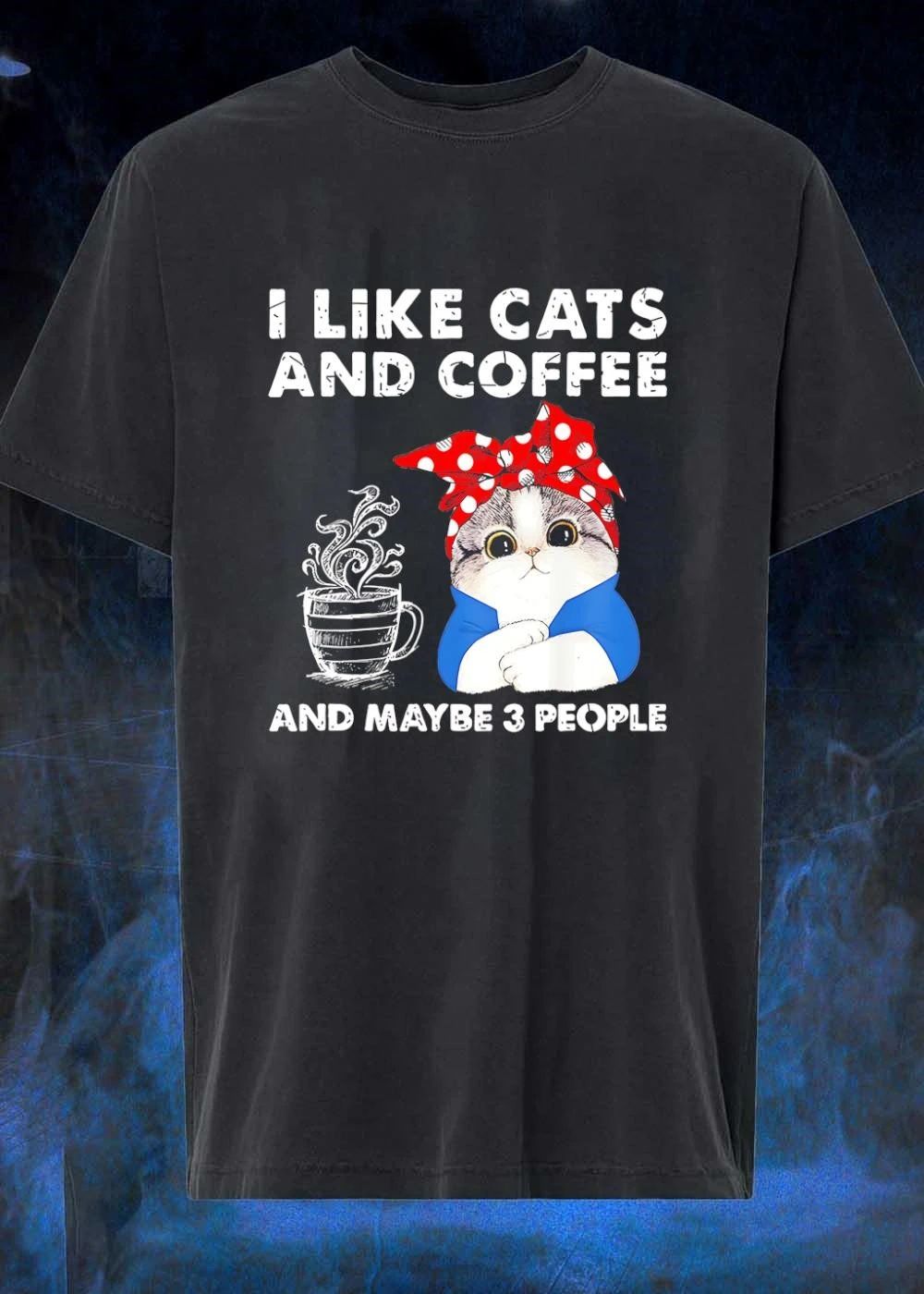 I Like Cats And Coffee And Maybe 3 People Bandana Kitten shirt