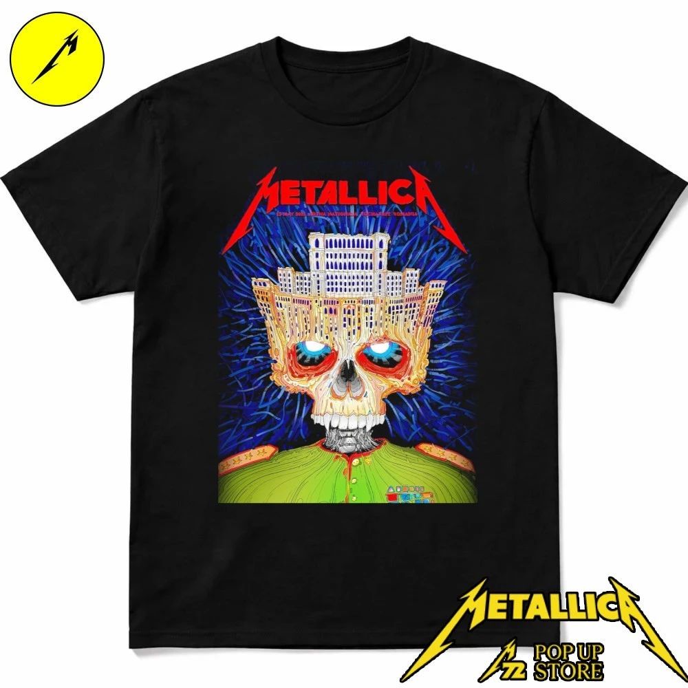 Metallica M72 Bucharest Limited Edition Poster Art By Matei Apostolescu At Arena Nationala In Bucharest RO On May 13 2026 Skull Palace Shirt