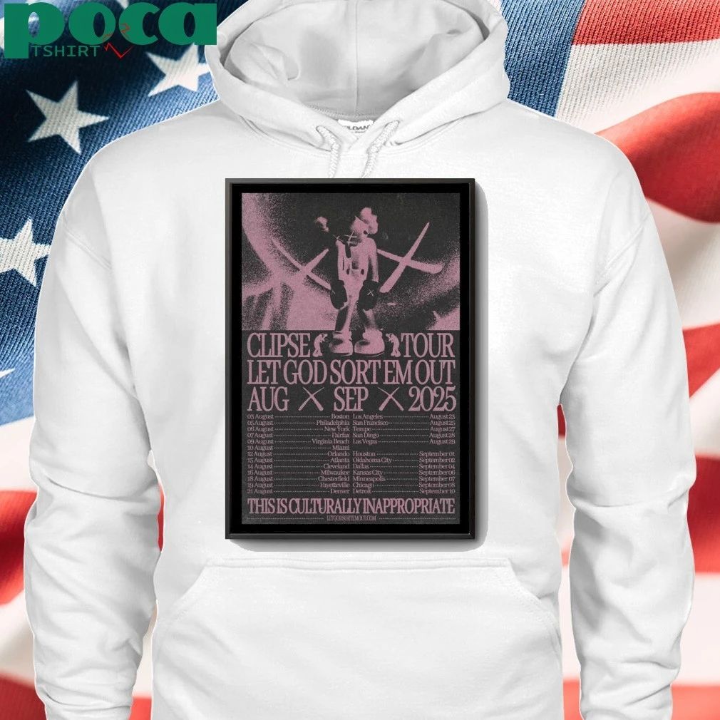 Clipse Let God Sort Em Out Tour Aug + Sep 2025 Poster shirt