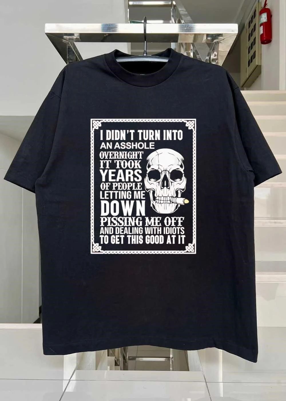Cynical Skull Smoking Cigar I Didn’t Turn Into An Asshole Overnight Years Of People Letting Me Down Pissing Off And Dealing With Idiots T-Shirt