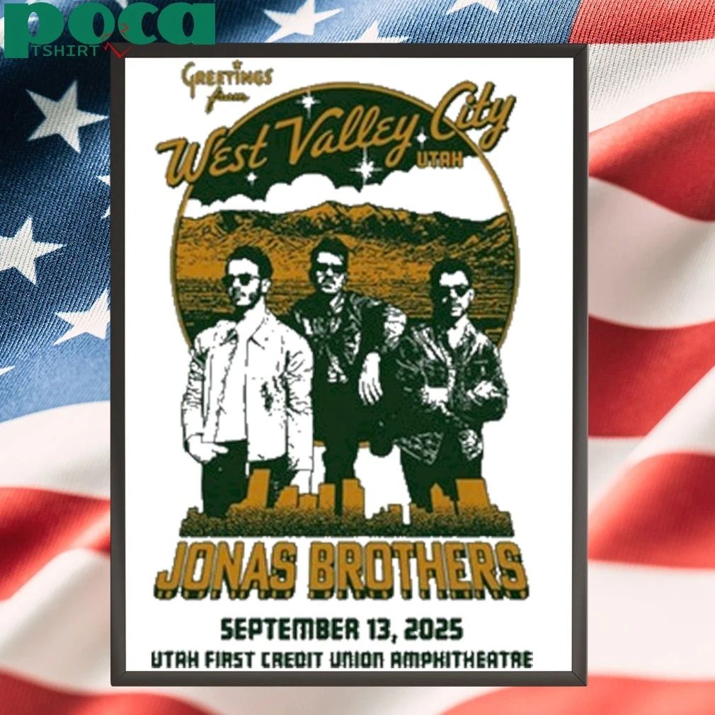 Jonas Brothers Sep 13 2025 Utah First Credit Union Amphitheatre, West Valley City Tour Poster T-shirt