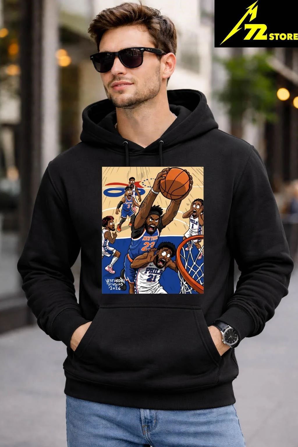Mitchell Robinson Poster Dunk Joel Embiid Shirt