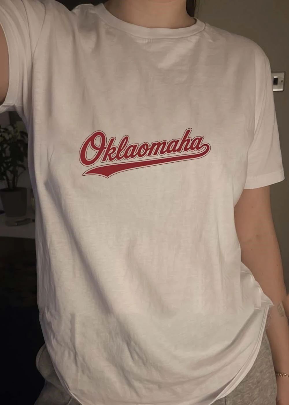 Omaha Script Logo Maroon Lettering T-Shirt