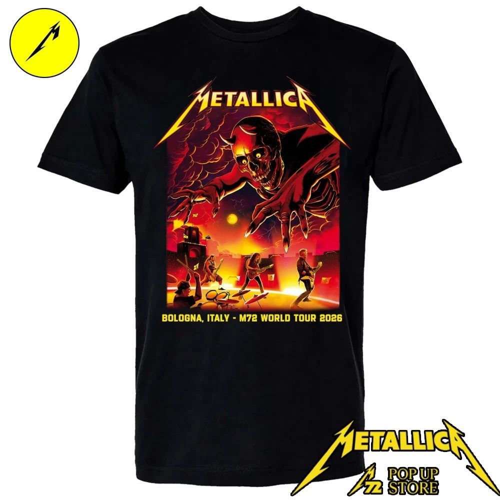 Maglietta Metallica Bologna 3 Giugno 2026 – Art By Nino Cammarata T-Shirt