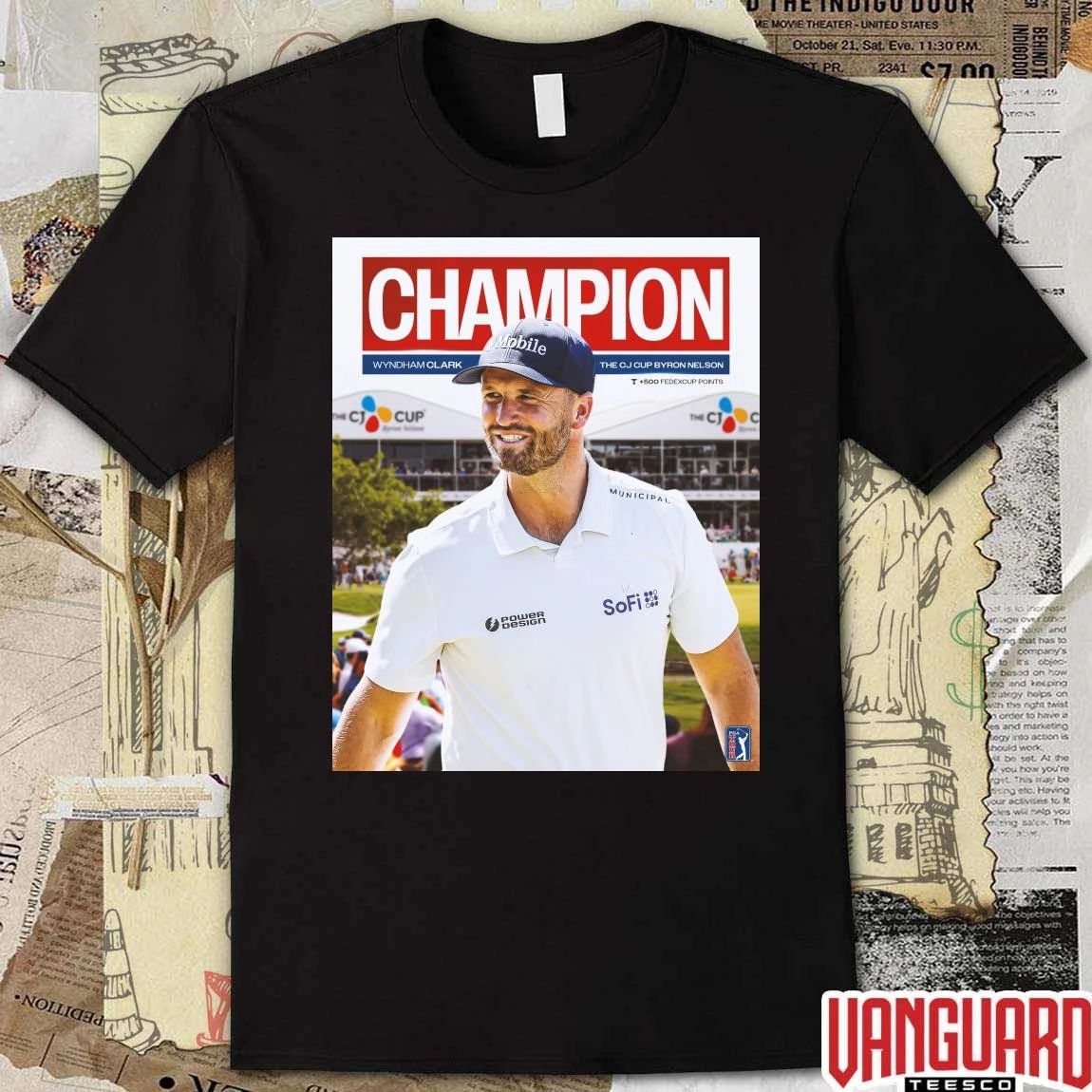 Wyndham Clark 2026 The CJ Cup Byron Nelson Champion PGA Tour Poster t-shirt