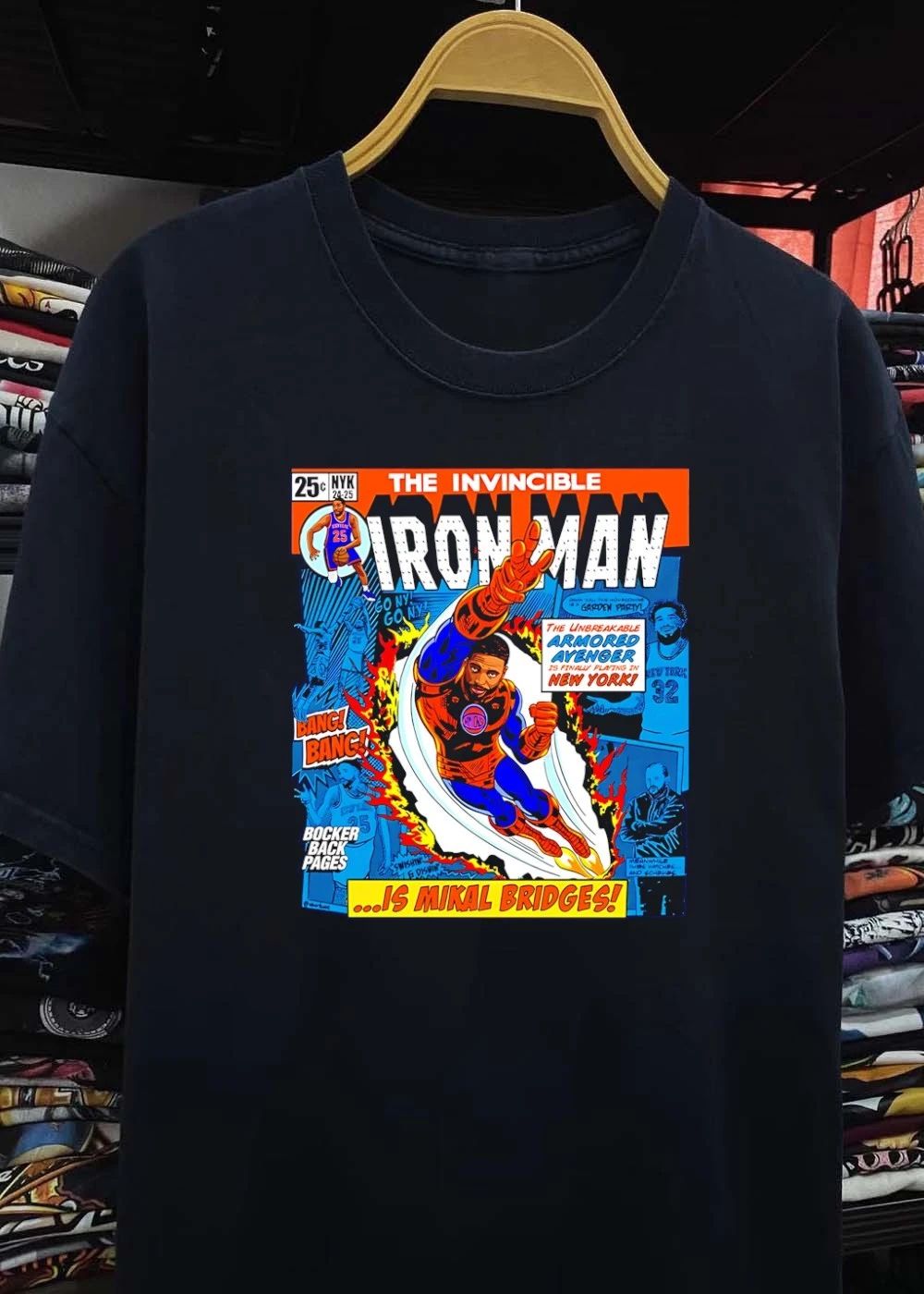 Knicks Fan Art] Mikal Bridges The Invincible Iron Man Garden Party Shirt