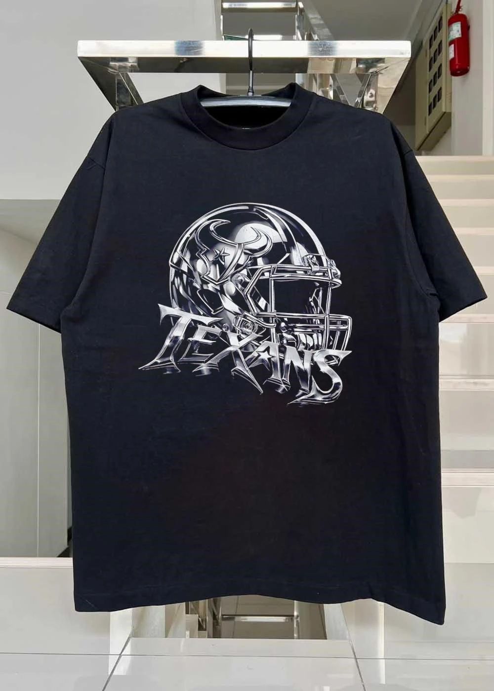 Chrome Helmet Metallic Logo Houston Texans shirt