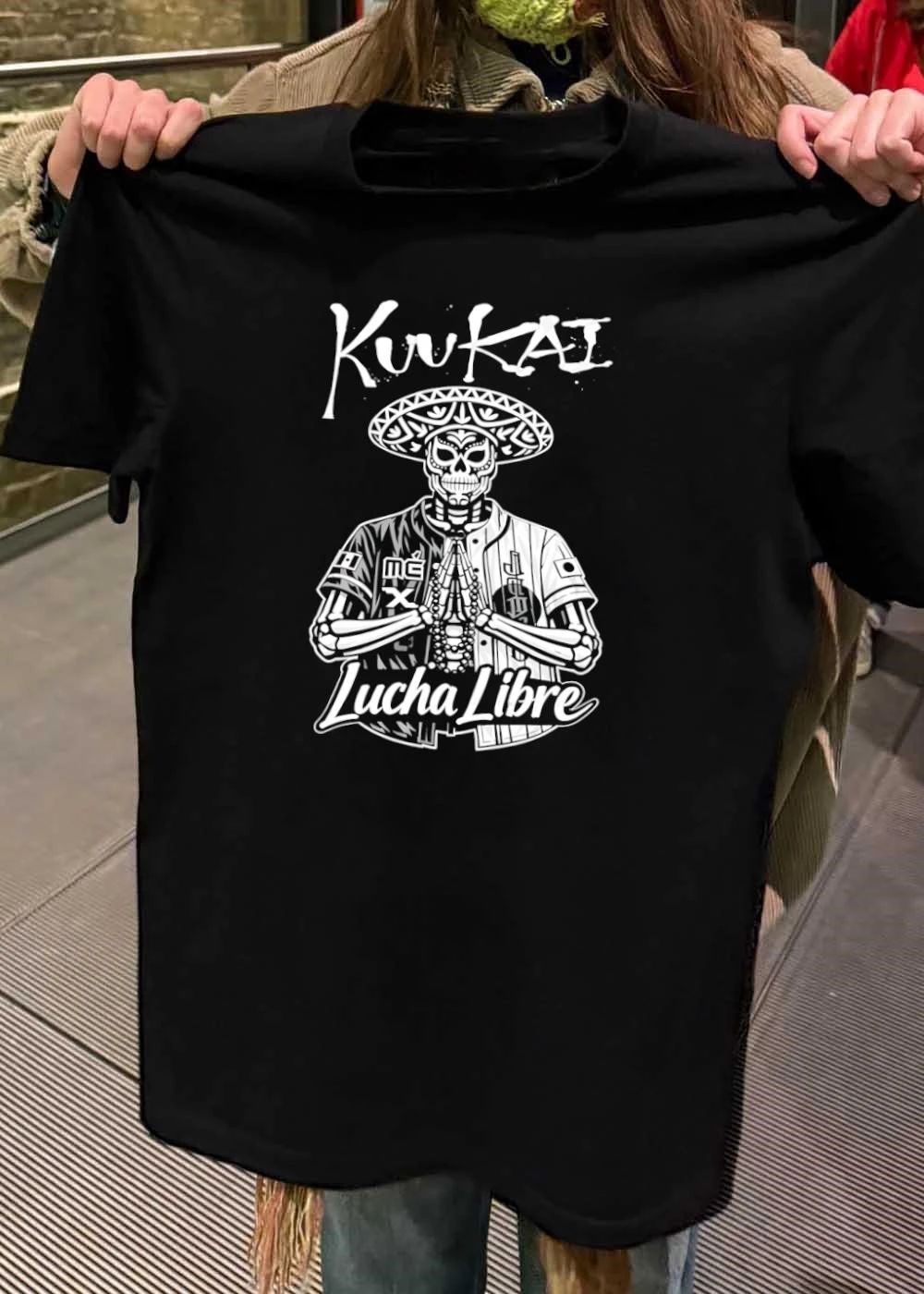 KuuKAI Praying Skeleton Skull Lucha Libre Mexico Japan Baseball Shirt