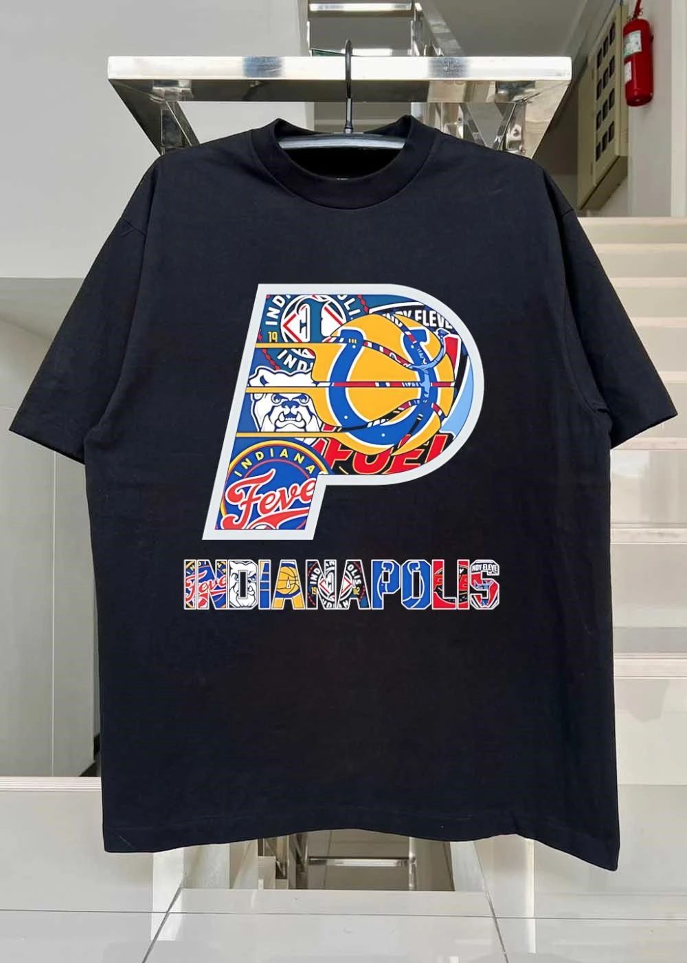 Indianapolis Sports Teams City Collage Logo Pacer Colts Fever Eleven shirt