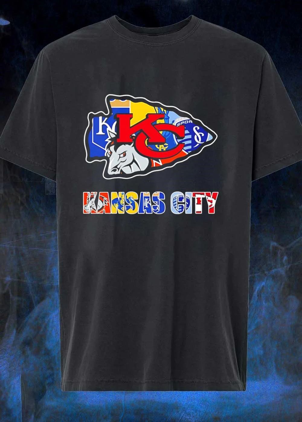 Kansas City Collage Kansas City Arrowhead Mascot Sports Team T-Shirt