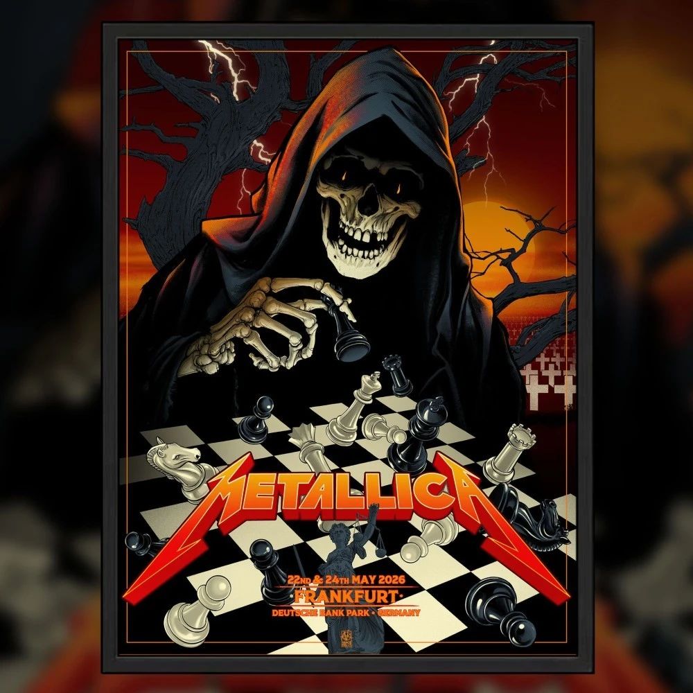 Metallica M72 Frankfurt World Tour 2026 Pop-Up Merch Poster By Vance Kelly