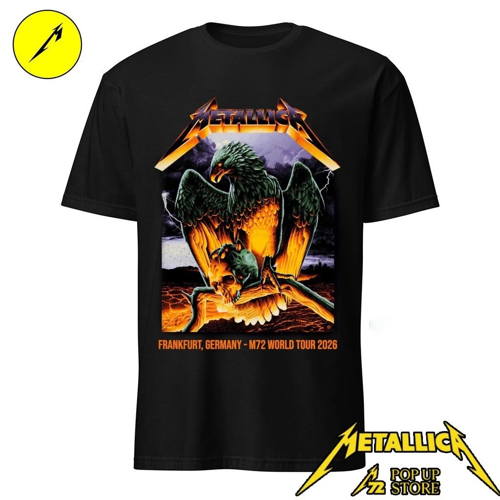 Metallica M72 Frankfurt Eagle Skull T-Shirt – May 24 2026 Deutsche Bank Park Germany – By Max Loeffler