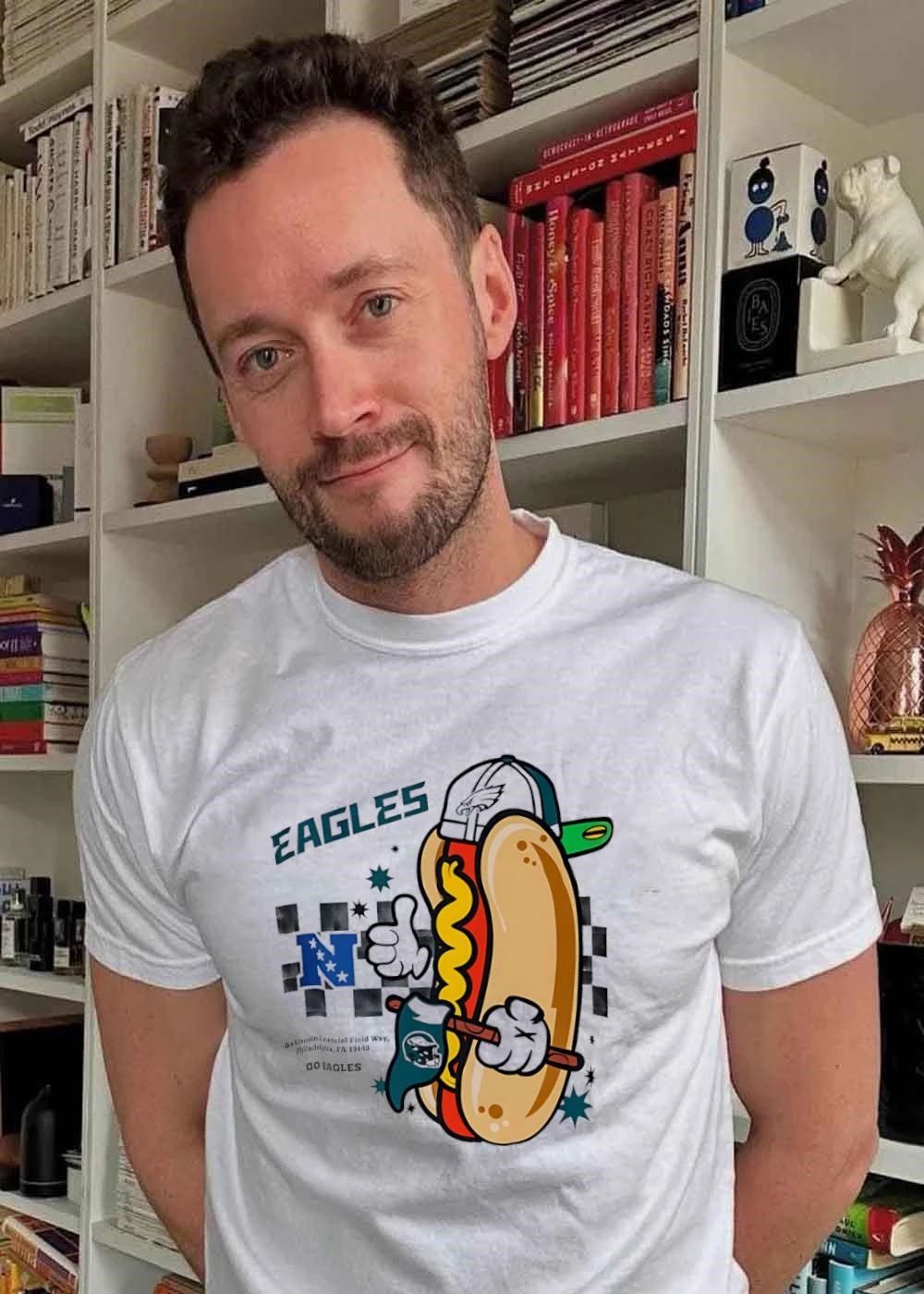One Lincoln Financial Field Way Philadelphia PA 19148 Hot Dog Holding Flag T-Shirt