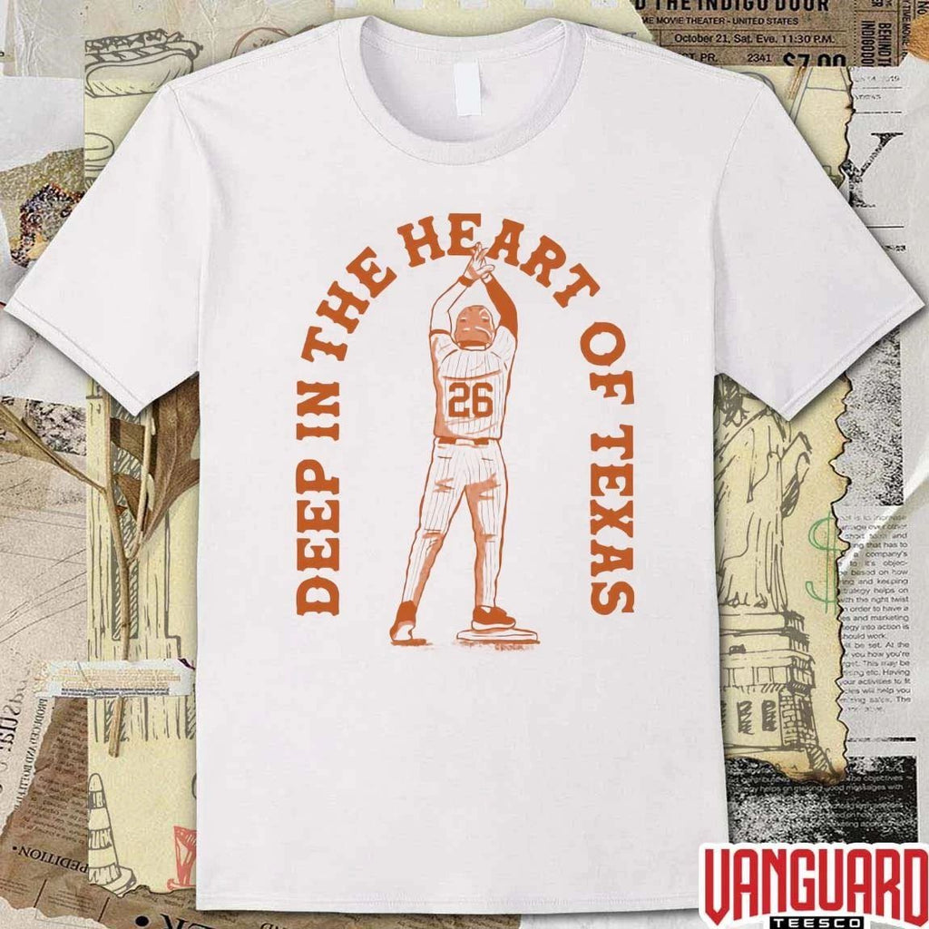 TX Baseball Player Deep In The Heart Of Texas Longhorns t-shirt