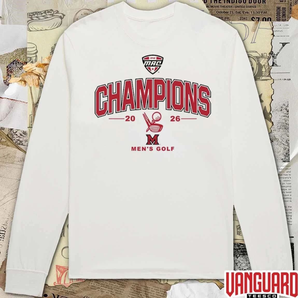 Miami RedHawks MAC Men’s Golf Champions 2026 t-shirt