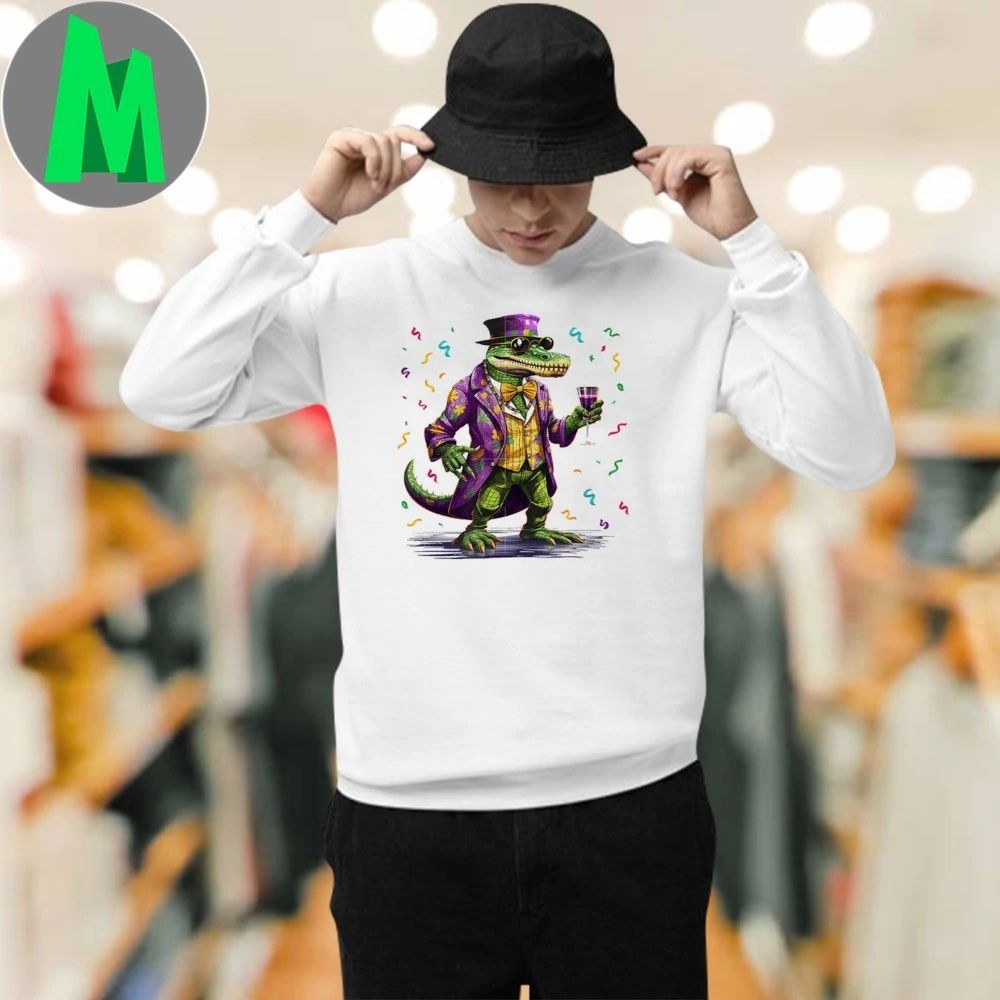 Mardi Gras Alligator Party Shirt
