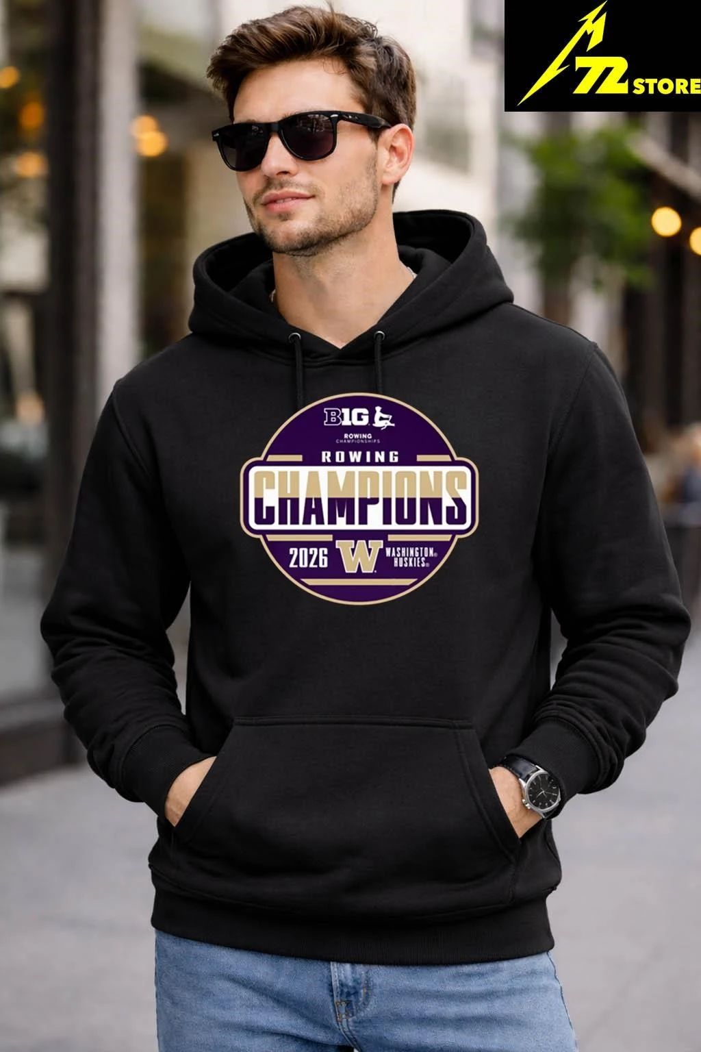 Washington Huskies Blue 84 2026 Big Ten Rowing Champions Locker Room Shirt