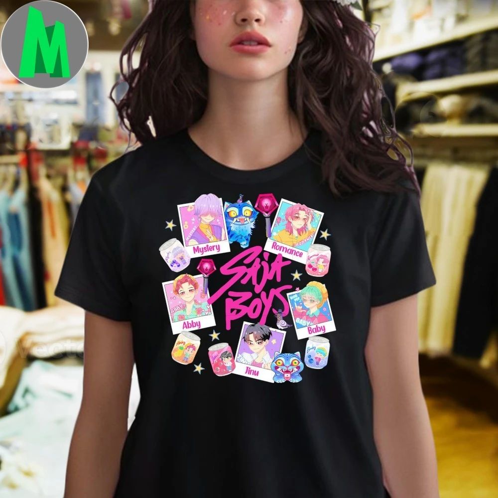 Saja Boys polaroid style kpop demon hunters saja boys names shirt