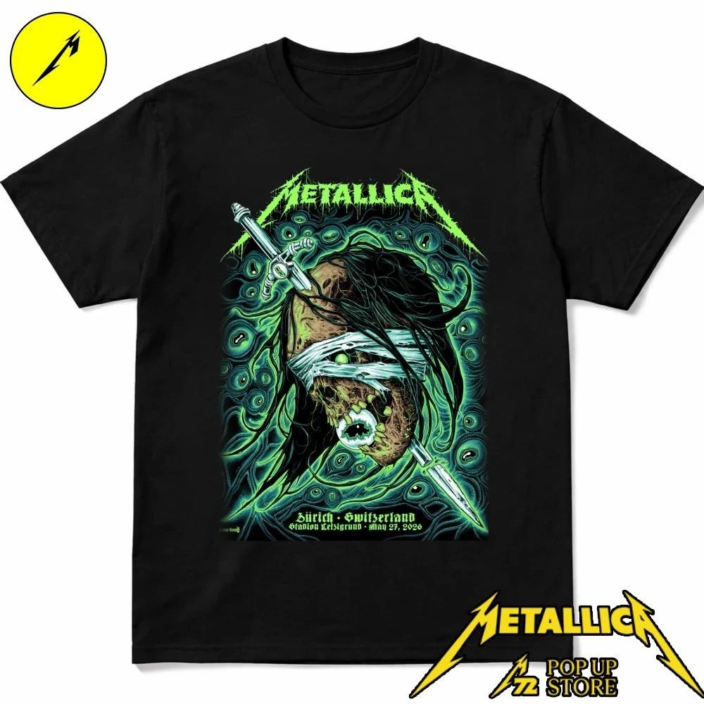 Metallica at Stadion Letzigrund in Zürich, Switzerland, on May 27, 2026, on the M72 World Tour T-Shirt
