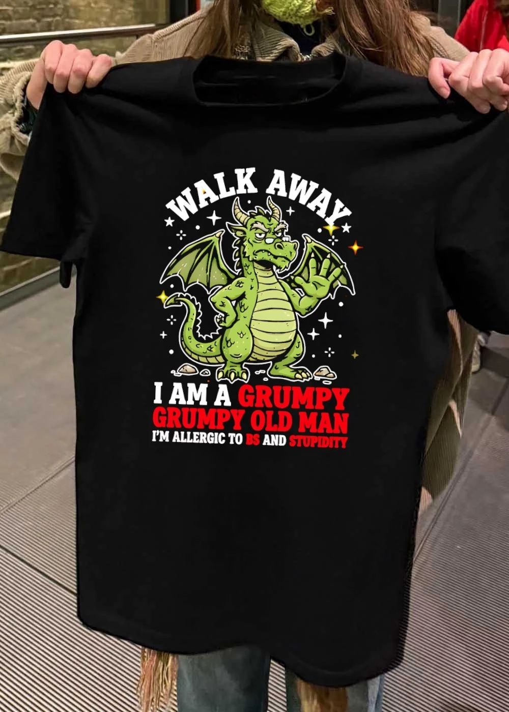 Walk Away I Am a Grumpy Old Man Allergic to BS and Stupidity T-Shirt