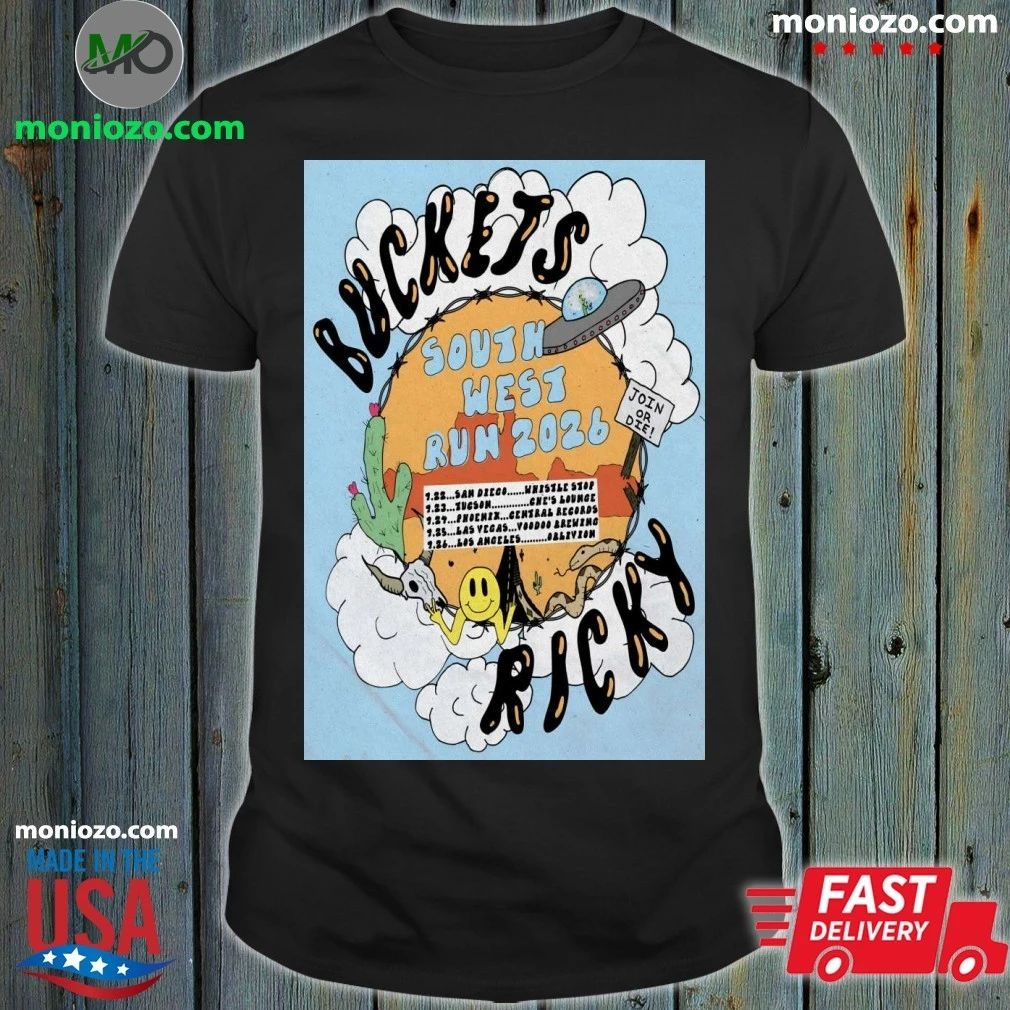 Original Buckets South West Run Tour 2026 Poster Shirt